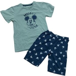 Disney Short Pajamas Set Cotton Printed Shorts/Short Sleeve Top W/ Mickey Mouse